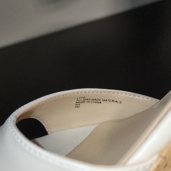 Charles By Charles David Cream Wedge Sandals with Ankle Strap - Picture 6 of 9